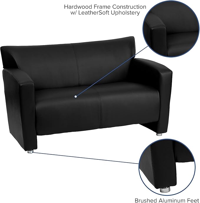 Flash Furniture HERCULES Majesty Series Black LeatherSoft Loveseat