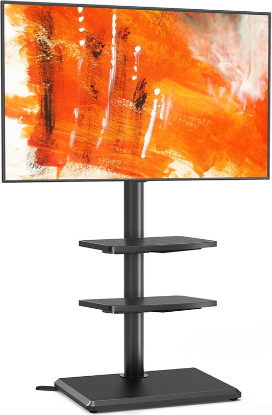 TVON Floor TV Stand with Mount for Most 32-60 Inch Flat/Curved TVs up to 88 lbs, Height Adjustable TV Mount Stand with Wood Base, Swivel TV Stand for Bedroom, Corner & Living Room, Max VESA 400x400mm by TVONFurniture