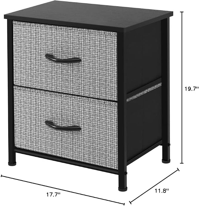 AZL1 Life Concept Storage Dresser Furniture Organizer Unit with 2 Drawers for Bedroom, Hallway, Entryway and Closets, Black and White, 11.8 x 17.7 x 19.7 inches - Image 9