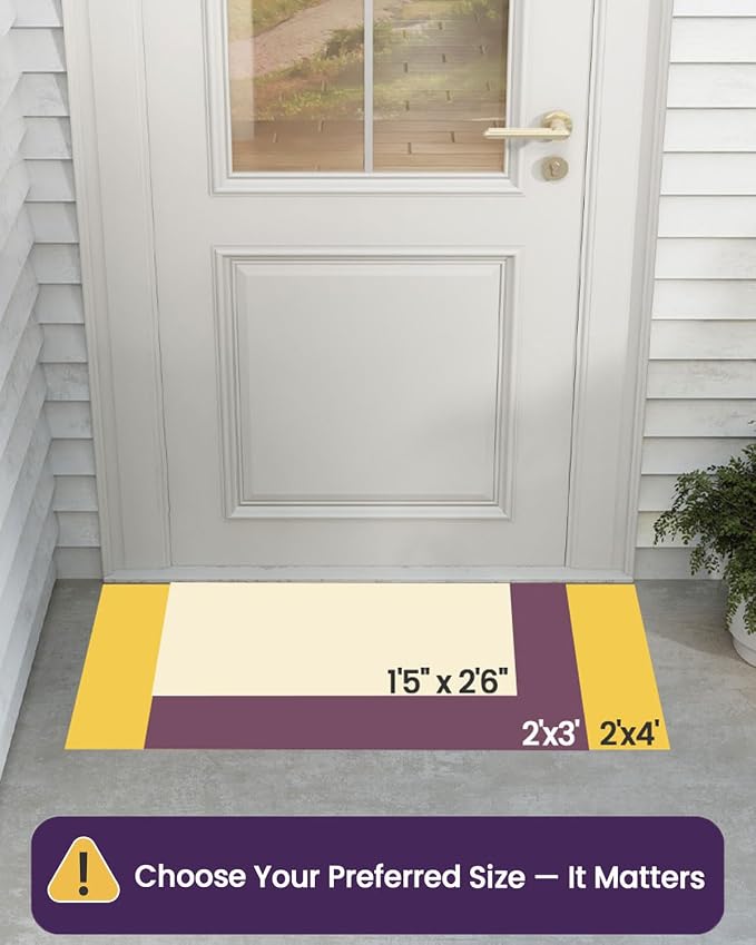 DEXI Front Door Mat Outside Entrance, 17x30 Entryway Rubber Back Doormat Heavy Duty, Non Slip Low Profile Welcome Entry Mats for Inside House Floor Exterior Patio, Blue - Image 2