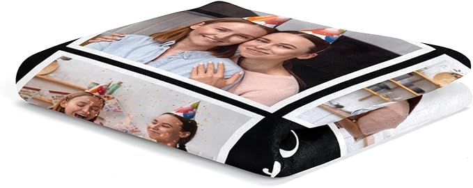 inkArts Personalized Birthday Gifts for Women, Custom Blankets with Photos, Personalized Blanket with Photos & Text, Personalized Photo Blankets