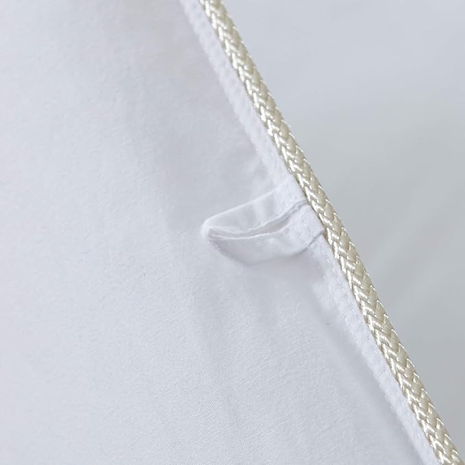 Luxurious Goose Down Feather Fiber Comforter Duvet Insert, Plain Solid Design,White 98 x 98, Premium Baffle Box 100% Egyptian Cotton, 70 oz Fill Weight,Oversize Queen