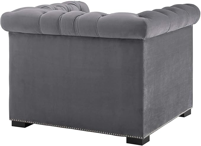 Modway EEI-3065-GRY Heritage Upholstered Velvet Armchair, Gray