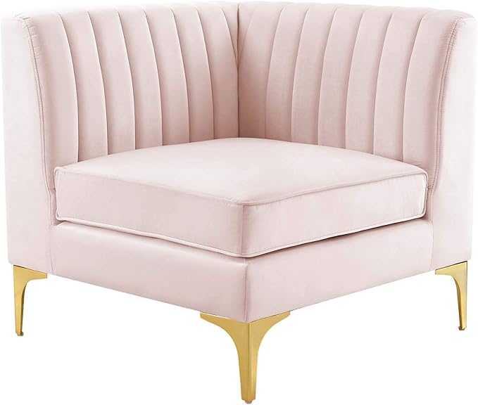 Modway EEI-4346-PNK Triumph Channel Tufted Performance Velvet Loveseat, Pink