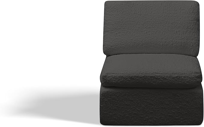 110" Cloud Sectional Couches for Living Room, Convertible L Shape Boneless Couch Chenille Fabric with Ottoman, 3 Seater Modular Sectional Sofa No Assembly Required, Gray