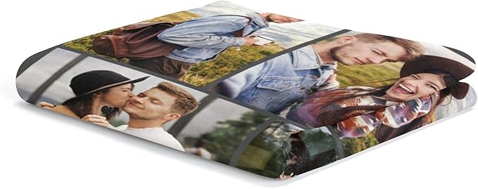 Printwoo Custom Blanket with Picture Text Customized Thow Blanket Personalized Blankets Customize Gifts for Mom Dad Couple Girlfriend Boyfriend Wife Husband