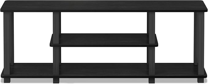 Furinno ‎20 Pounds Turn-N-Tube No Tools 3D 3-Tier Entertainment TV Stand up to 50 inch TV, Square Tubes, Americano/Black - Image 4