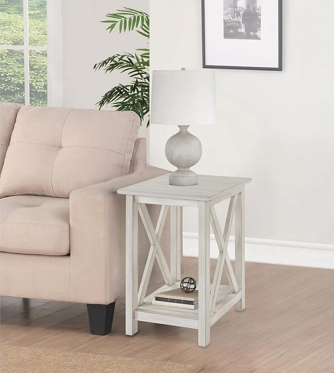 Boraam Jamestown Side Table, Antique White