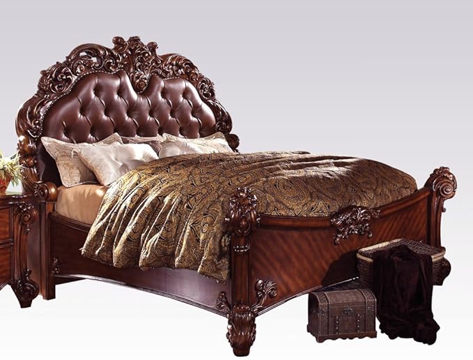Acme Vendome Bedroom Set with King Bed, Nightstand, Dresser and Mirror