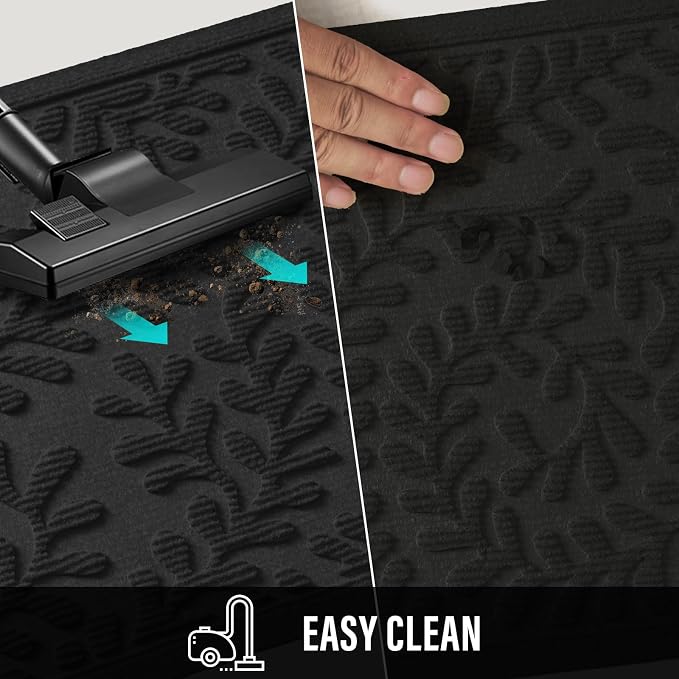 HIYARD Front Door Mat, Absorbent Dirt Trapping Welcome Door Mat Indoor Outdoor, Non Slip Entry Mat, Indoor Outdoor Door Mats, Fade Resistant, Low Profile Doormat for Entrywayy, 36×24, Black - Image 7