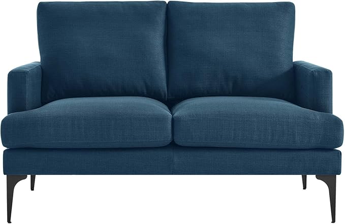 Modway EEI-6006-AZU Evermore Upholstered Fabric Loveseat, Azure