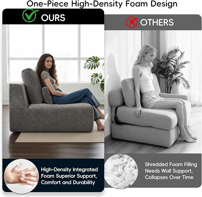 Modular Sectional Sofa, 2-Piece Grey Plush Velvet Loveseat Couch, No-Assembly Compressed Deep-Seat 2-Seat for Small Spaces Living Rooms Apartments