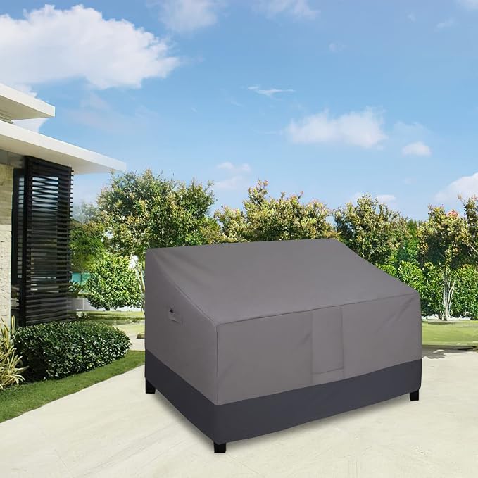 Easy-Going Waterproof Outdoor Couch Cover, Heavy Duty 3-Seater Patio Sofa Cover, Windproof Outdoor Furniture Cover with Air Vent (62Wx40Dx32H inch, Gray/Dark Gray) - Image 2