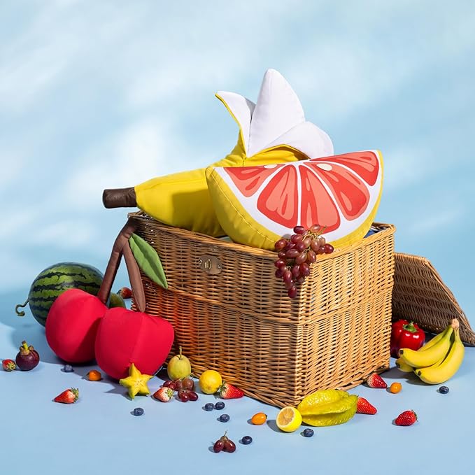 Phantoscope Fruit Outdoor Shaped Pillow Series Banana Shaped Waterproof Outdoor Throw Pillow with Leather Decorative, Cushions for Fun Home Decor for Patio, Pool, Yellow, 20.5 x 6.5 inches