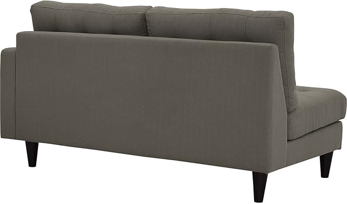 Modway Empress Mid-Century Modern Upholstered Fabric Corner Sofa In Oatmeal