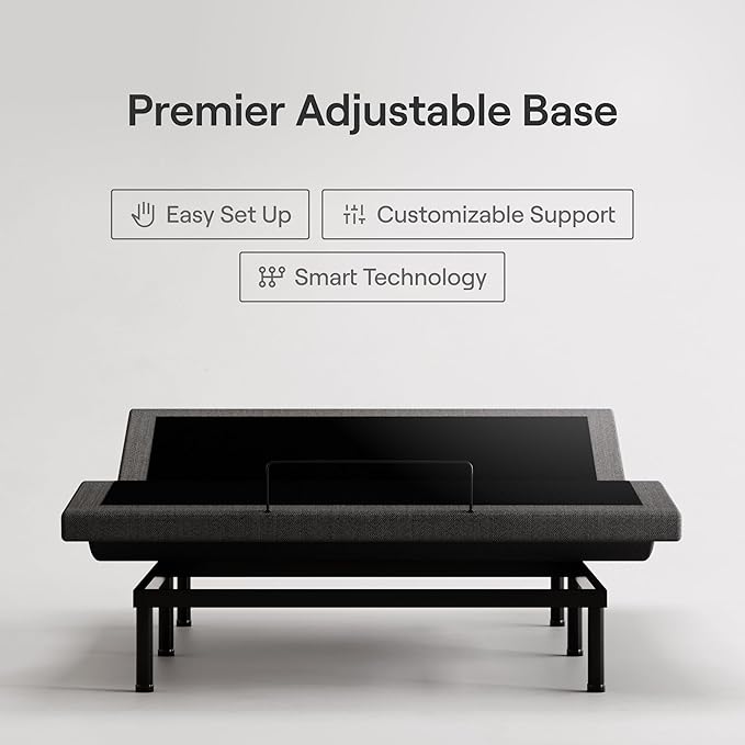 Nectar Luxe Full Adjustable Base & 14” Hybrid Mattress - Head & Foot Incline - Medium Firm Memory Foam & Coils - Cooling Upgrade - 3 Massage Settings - 365-Night Trial & Forever Warranty