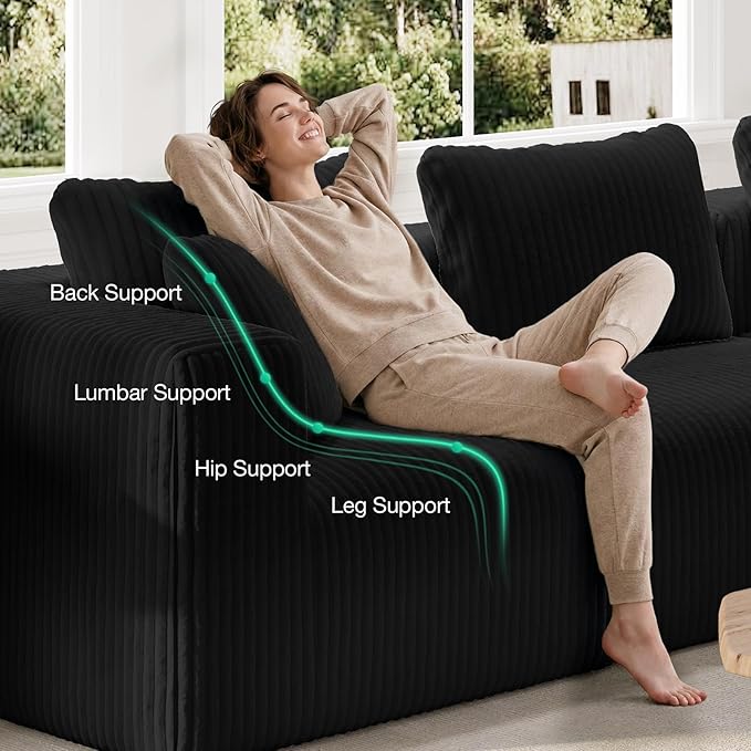 Novilla Modular Sectional Sofa, Modern Cloud Sectional Couch with Smarts Coil® Support, Upholstered Boneless Couch for Living Room Apartments Bedroom, No Assembly Required (Ottoman)