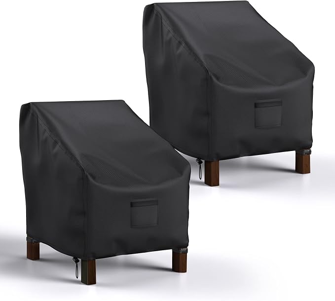 Mrrihand Patio Chair Covers Outdoor Furniture Covers Waterproof Lounge Deep Seat Cover Heavy Duty Lawn Patio Furniture Covers 2 Pack - 38W x 31D x 29H inch by Mrrihand