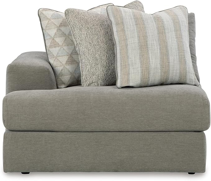 Signature Design by Ashley Avaliyah Modern Modular Anti Sag Right-Arm Facing 4-Piece Sectional with Reversible Cushions and 6 Accent Pillows, Gray