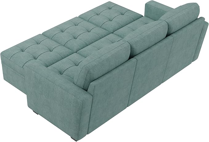 HONBAY Modular Sectional Couch Sleeper Sofa Bed with Storage Seats Oversized Sectional Couches for Living Room,Blue
