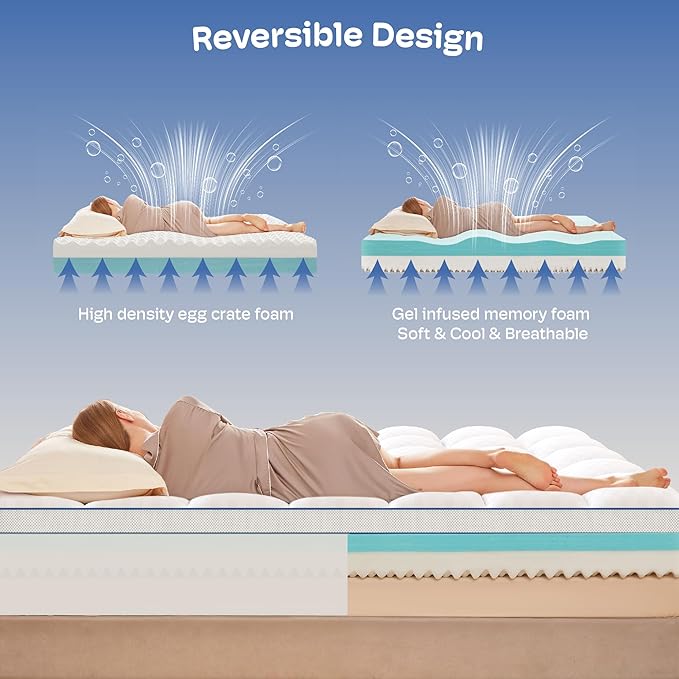Queen Mattress Topper, 4.5 Inch Memory Foam Mattress Topper for Back Pain & Pressure Relief - 2.5" Cooling Memory Foam Soft and Supportive + 2" Pillow Top Mattress Pad Cover, with 8-21" Deep Pocket