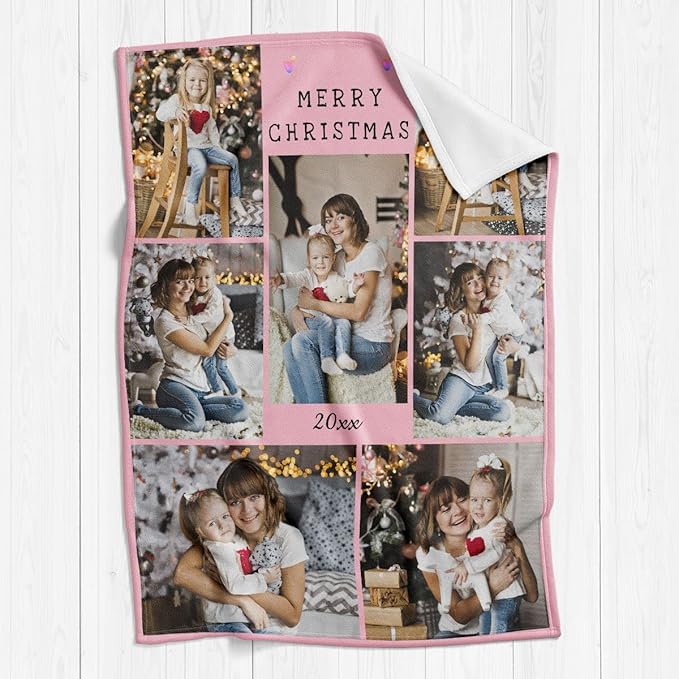 inkArts Custom Blankets with Photos, Personalized Photos Blanket Using My Own Photo, Customized Blankets with Picture, Personalized Gifts for Women Men Baby Child