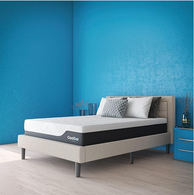 COOL GEL 10 Inch California King Memory Foam Mattress Medium Firm, King Size Memory Foam Mattress Cooling, Made in the USA, 10" Depth with Pressure Relief, CertiPUR-US Certified, CoolGel Bed