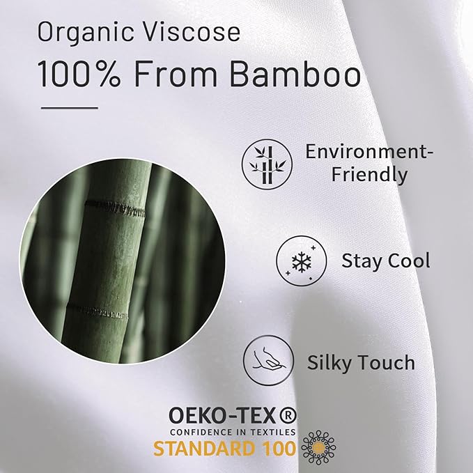 NEXHOME PRO Viscose from Bamboo Comforter King, Cooling Organic Natural Lightweight Duvet Insert, White 106" L x 90" W Summer Bedding Blanket Cool Comforters for Hot Sleepers, 8 Corner Tabs