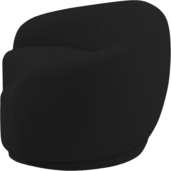 Meridian Furniture 693Black-L Hyde Collection Modern | Contemporary Boucle Fabric Upholstered Loveseat, Black, 64" W x 38" D x 27.5" H