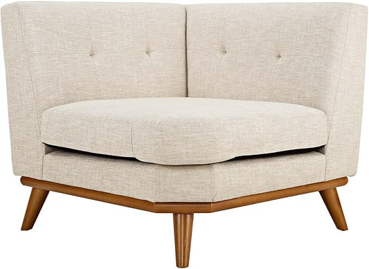 Modway EEI-1796-BEI Engage Upholstered Fabric Corner Chair, Beige