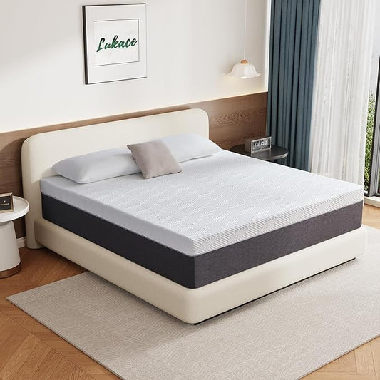 Lukace 12 Inch Full Size Mattress No Fiberglass Gel Memory Foam Mattress for Back Pain, Relieve Pressure with Medium Firm Support & Motion Isolation, Certified Safe Materials, 75" L x 54" W