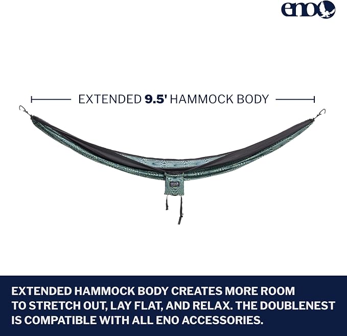 ENO, Eagles Nest Outfitters DoubleNest Lightweight Camping Hammock, 1 to 2 Person, Special Edition Colors, ATC - Image 2