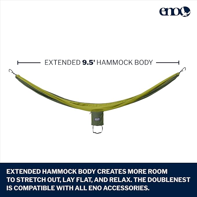 ENO, Eagles Nest Outfitters DoubleNest Lightweight Camping Hammock, 1 to 2 Person, Special Edition Colors, ATC - Image 2