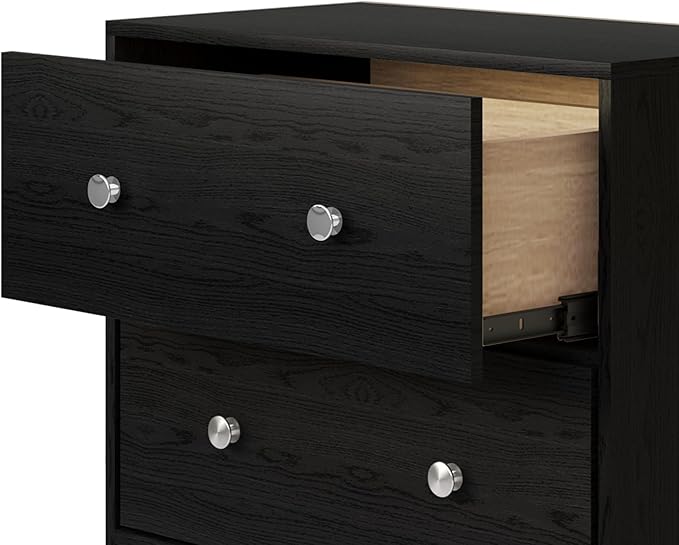 HOME DESIGN Altoona 3-Piece Bedroom Set with Dresser and Two Nightstands, Black