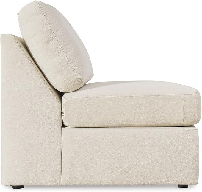 Signature Design by Ashley Modmax Stain Resistant Modern Modular L-Shaped 4-Piece Sectional with Reversible Cushions, Removable Covers, USB Ports and 3 Accent Pillows, White