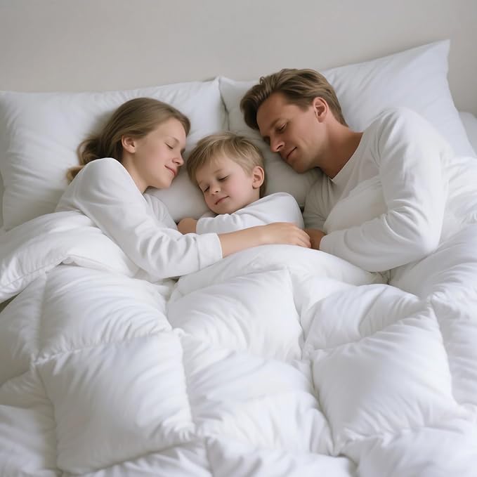 puredown® Goose Feather Comforter King Size, All Season Duvet Insert Medium Warmth, Cloud Soft Hotel Collection Bedding Comforters White 106"x90"
