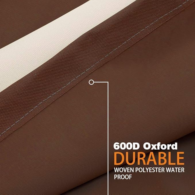 VAILGE Heavy Duty Patio Sofa Cover, 100% Waterproof Outdoor Sofa Cover, Large Lawn Patio Furniture Covers with Air Vent, Large(Standard), Beige & Brown - Image 4