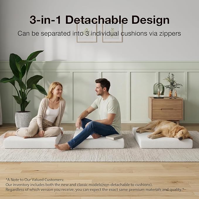 Novilla Foldable Mattress, Single Size Comfort Foam Trifold Mattress with Cloud Design Cover, 4 Inch Folding Mattress for Back Pain Relief, Suitable for Camping, RV Travel, 75"x25"x4"