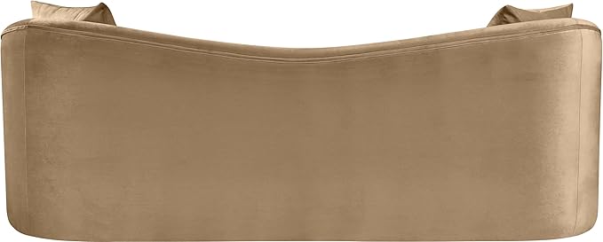 Meridian Furniture 44052Beige-S Destin Collection Modern | Contemporary Sofa with Ultra Luxe Beige 460 GSM Velvet, Rich Curves, 91" W x 34.5" D x 31" H, Beige