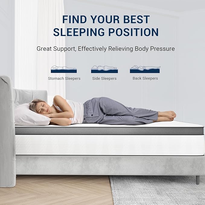 Avenco 12 Inch Full Size Mattress in a Box, Medium Firm Independent Pocket Springs Mattresses for Motion Isolation, Strong Edge Support, CertiPUR-US Certified