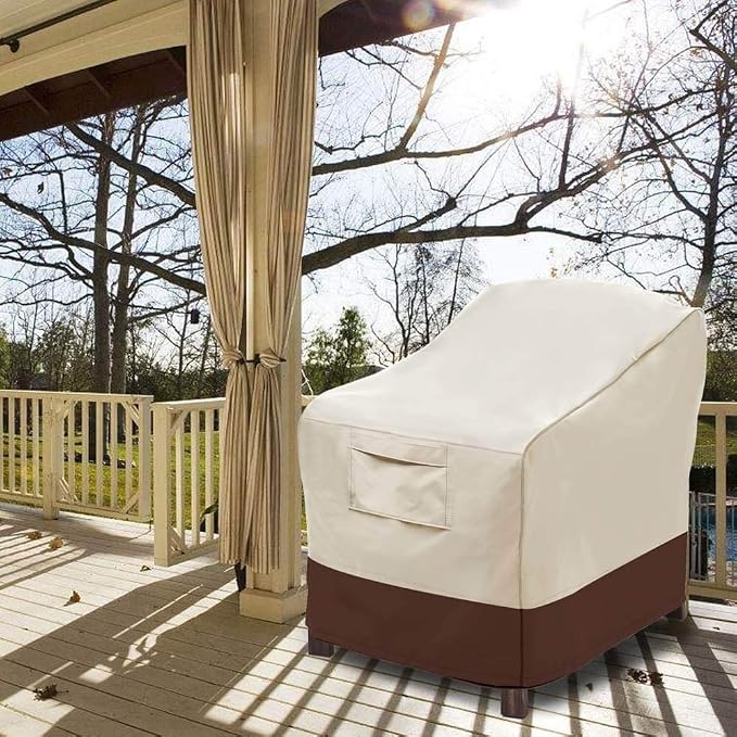 Vailge Patio Chair Covers, Lounge Deep Seat Cover, Heavy Duty and Waterproof Outdoor Lawn Patio Furniture Covers (4 Pack - Small, Beige & Brown) - Image 8