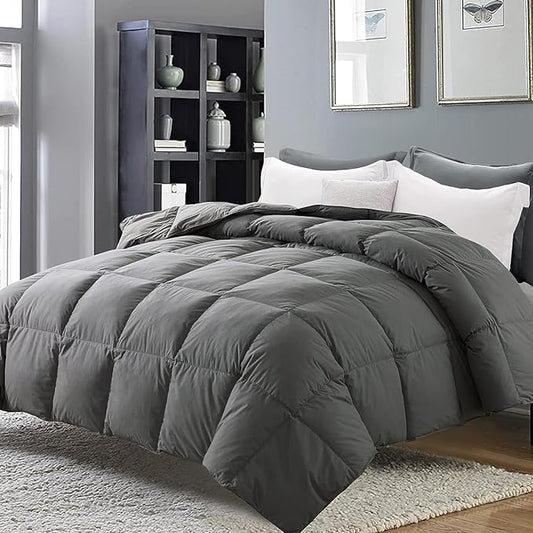 MAPLE DOWN Soft Twin Size Comforter Duvet Insert-Down Alternative Comforter with Corner Tabs-Lightweight Fluffy Breathable Machine Washable (Dark Gray, 68“x90”)