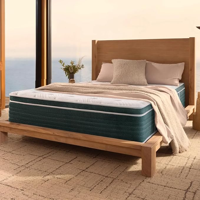 Hybrid Queen Mattress, 12 Inch Gel Memory Foam Mattress for Back Pain, Individually Pocketed Springs for Motion Transfer, Cooling Top Layer, No Fiberglass, Medium Firm, Forever Warranty, 80"x60"x12"