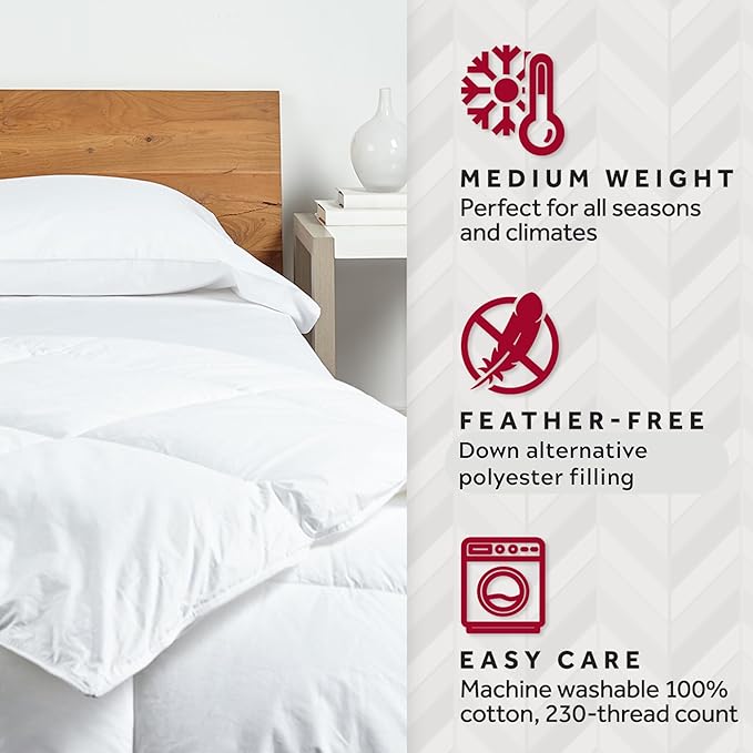 Marriott Down Alternative Duvet Insert - Hotel Bed Comforter with Sewn-Through Box Design - Queen