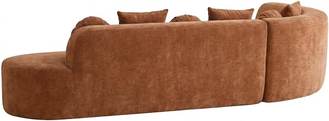 123" Boneless Modular Sectional Sofa, Modern Curved L-Shaped Cloud Foam Couch with High Density Sponge & Pocket Spring, Chenille Fabric, Non-Assembly Frameless Floor Sofa for Living Room | Plush, Wider Armrest