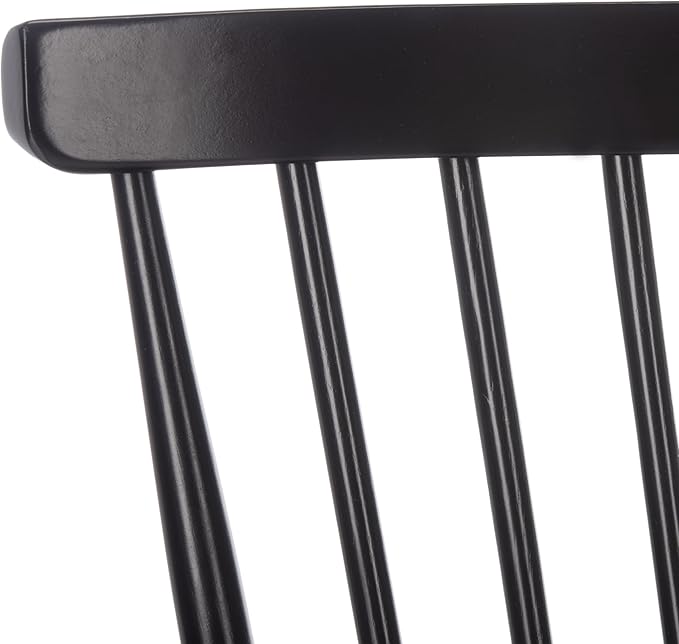 SAFAVIEH Home Collection – Addison Black Solid Wood Spindle Back Loveseat Bench, Farmhouse Settee for Entryway Living Room or Dining Area (AMH8513A)