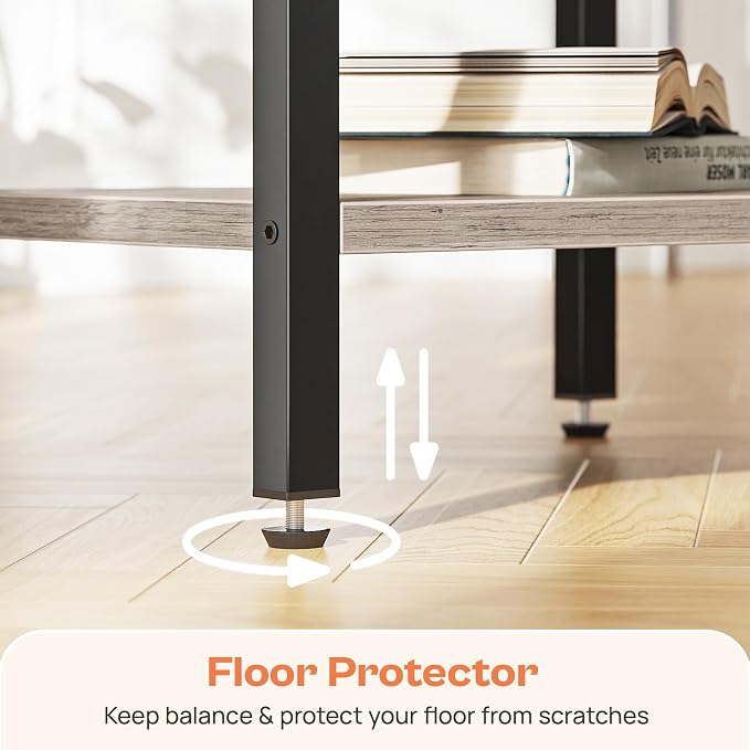 SUPERJARE Nightstand with Charging Station, Bed Side Table with Adjustable Fabric Drawer, Night Stand for Bedroom, 3-Tier Storage End Table, for Living Room, Oak - Image 9