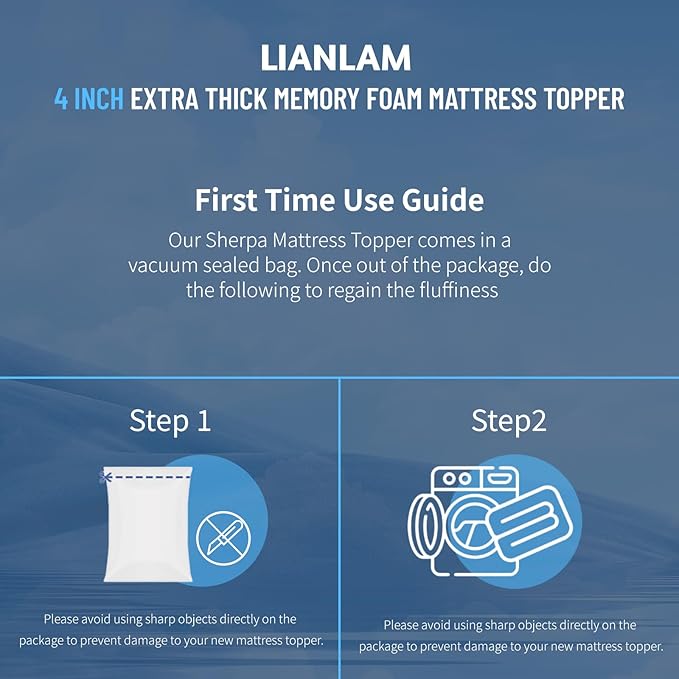 4 Inch Mattress Topper Queen Size - 2000 GSM Pillow Top Memory Foam Mattress Topper Extra Thick Support for Back Pain Relief,Breathable Cover with 6"-18" Deep Pocket (Queen,60"x80")