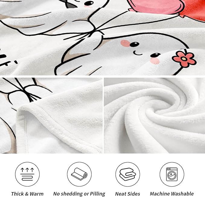 Anniversary Romantic Gifts for Women Men, Soft Flannel Love Blanket, Valentines Anniversary Birthday Gifts for Girlfriend Boyfriend, Engagement Wedding Gift for Wife Husband - 50’’ x 60’’