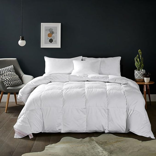 MAPLE DOWN Super King Size Comforter Duvet Insert-Down Alternative Comforter Quilted with Corner Tabs-Lightweight Fluffy Breathable Machine Washable (White, 120“x120“)